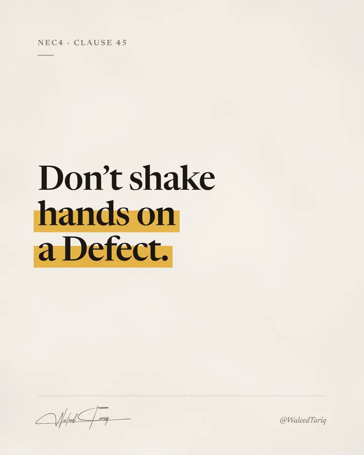 Image for the post: Don’t shake hands on a Defect.